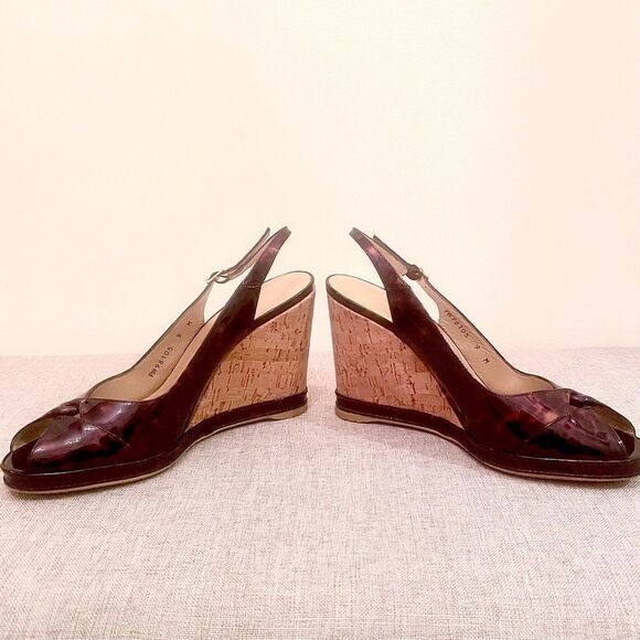 Stuart Weitzman Leopard Wedge Sandals - Picture 4 of 13